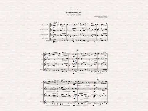 Irish Tune from County Derry (Londonderry air/Danny boy), for Clarinet Quartet