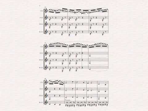 Chaconne from 1st Suite in Eb for Clarinet Quartet.