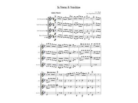 In storm and sunshine March for Clarinet Quartet